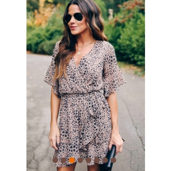 Gorgeous black-and-tan leopard print dresses NWT - Picture 5 of 8